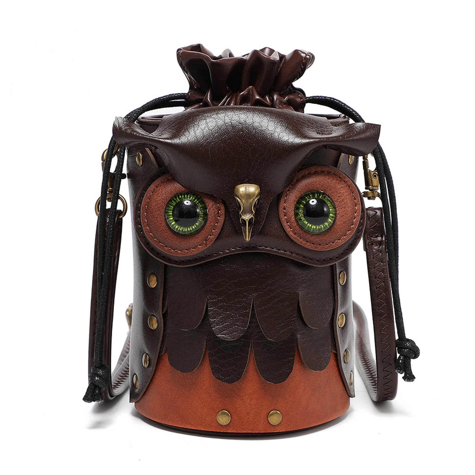 Owl Shape Leather Crossbody Bags, Leather store Crossbody Purse, Handmade Owl Gothic P