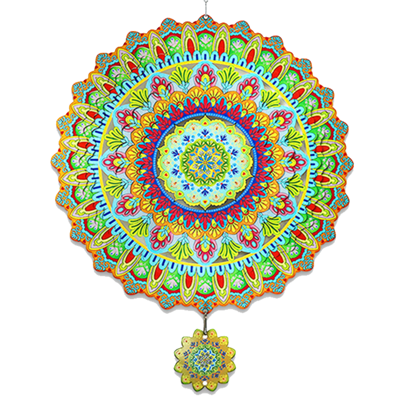 Colorful Flowers Mandala Wind Spinner