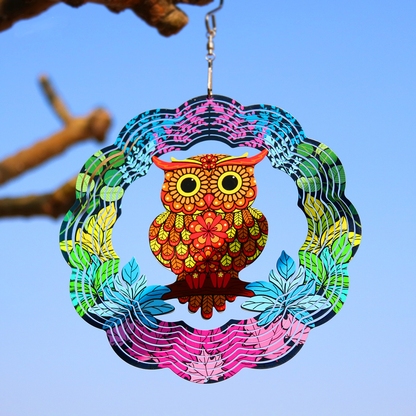 Owl Garden Wind Spinner