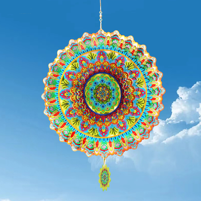 Colorful Flowers Mandala Wind Spinner