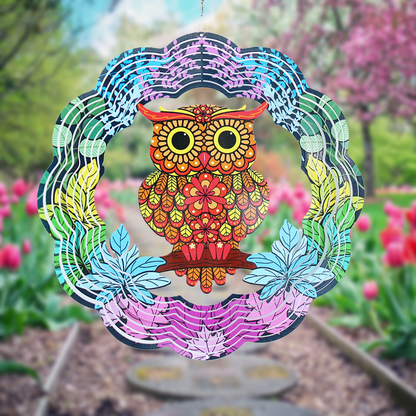 Owl Garden Wind Spinner