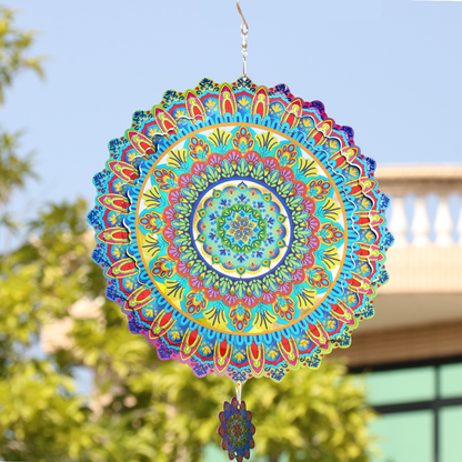 Colorful Flowers Mandala Wind Spinner