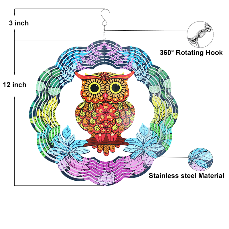 Owl Garden Wind Spinner