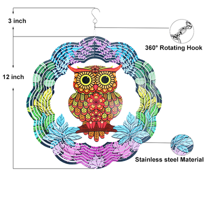 Owl Garden Wind Spinner