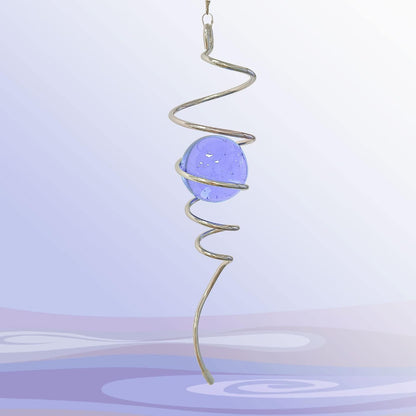 Gazing Ball Spiral Tail Wind Spinner